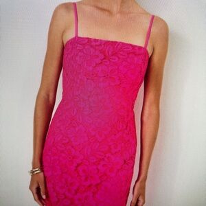 NWT Lilly Pulitzer Maret Lace Dress Passion Fruit Pink Flora Corded Lace 6